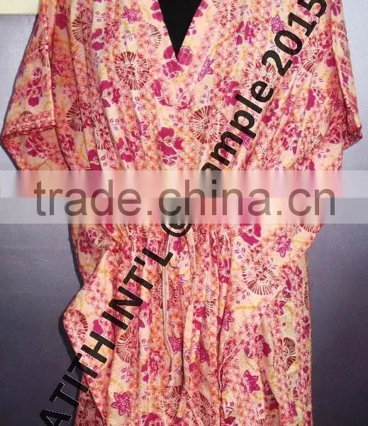 Viscose Printed V Neck Gown photo-5