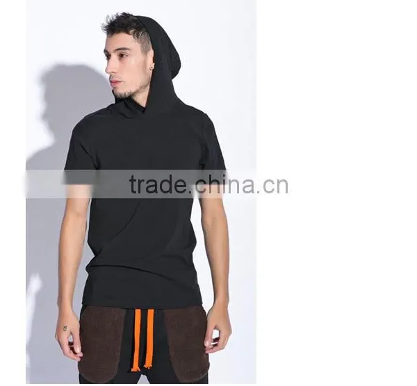 High Quality Custom Cotton/polyester Short Sleeve Pullover Hoodie photo-4