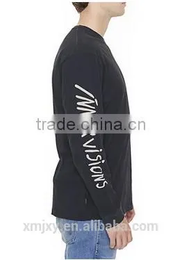 Front&Sleeve Print Long Sleeve Black Tee for Man photo-4