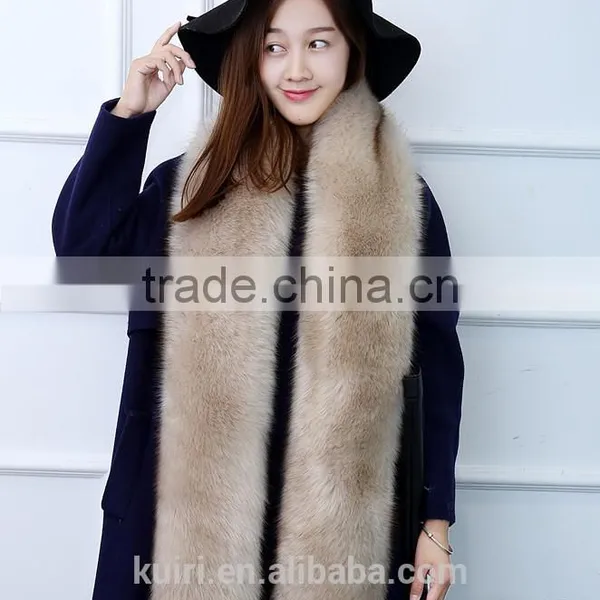 2016 New Fashion Autumn and Winter Womens Faux Raccon Fox Fur Collar Muffler Fur Scarf Faux Long Scarf Cape Winter Scarf photo-4