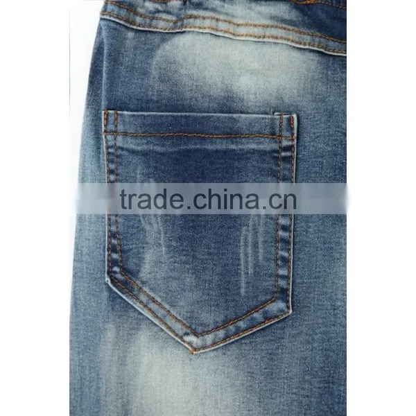 OEM Service New Style Antique Shredded Brand Logo Custom Denim Jeans photo-3