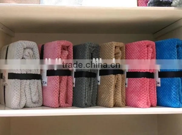 2015 Classic Solid Colour Jacquard Coral Fleece Blanket photo-2