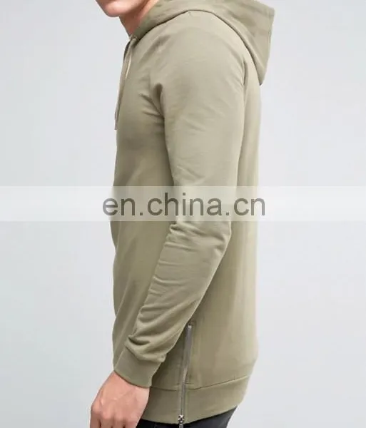 Longline Muscle Fit Hoodie With Side Zips photo-3