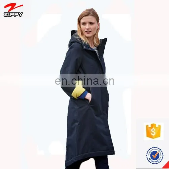 Dongguan Manufacturer Professional Customization Freestyle Women's Navy Parka With Fur Hood Ladies Warm Long Jacket photo-4