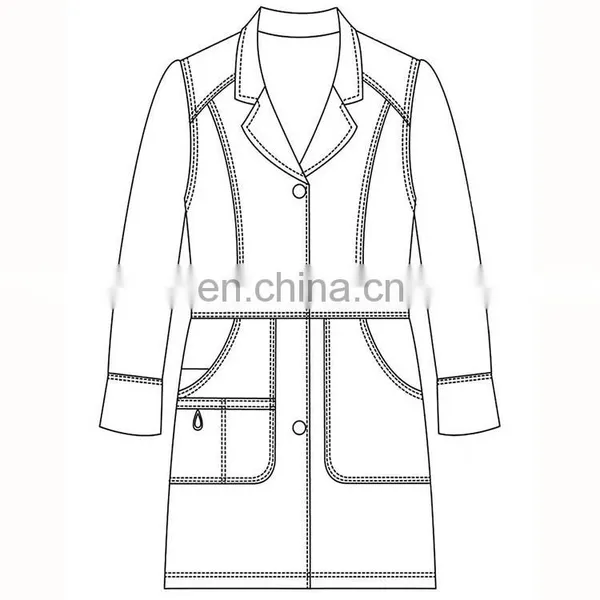 100%Cotton White Hospital Uniforms Doctor Lab Coat photo-2