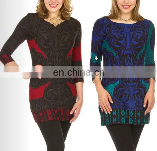 Asymmetrical Hem Royal Blue Wholesale Knitwear Tunic photo-3
