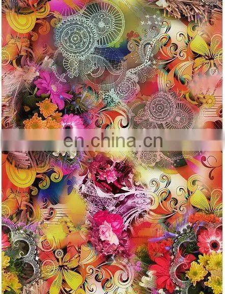 Sublimation Microfiber Polyester Soften Textured Digital Satin Printed Fabric