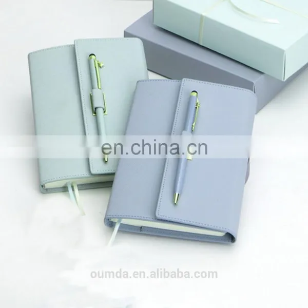 Diary Organizer PU Leather Notebooks With Pen Attached