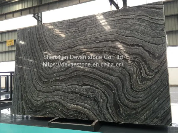 Black Wood Marble Slab Polished Marble Tiles on Sale photo-5