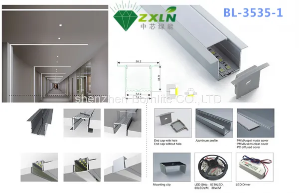 Led Linear Light Fixture 2ft 3ft 4ft 5ft 8ft 18w 22w 36w Dimmable White 6000k Led Flat Tube Lights photo-3
