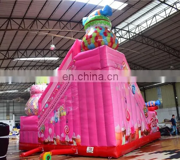 Multifunctional Inflatable Rainbow Candy Jumper Obstacle Bouncer House, Inflatable Bouncer Castle With Double Slide photo-4