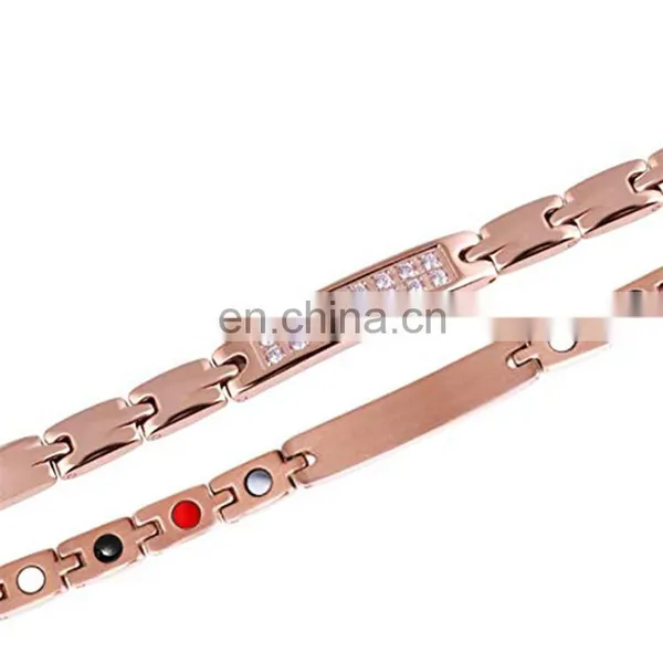 Beautiful Studded Crystals 4 in 1 Bio Magnetic Health Bracelet Benefits photo-5