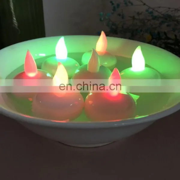 12 Pieces per Pack Waterproof Battery Operated Glitter Candle Light Color Changing Floating Led Candle With Swirling Glitter photo-3