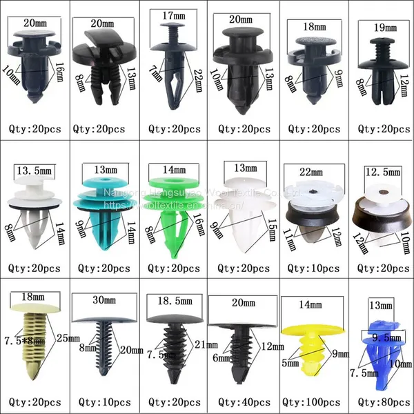 Auto Car Plastic Clips Push Type Rivet Retainer Fastener Bumper Mud Flap Pin Screws photo-5