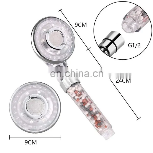 LED Filtration Ionic Showerhead 200% High Pressure 40% Water Saving With 7 Sprays Shower Head photo-3