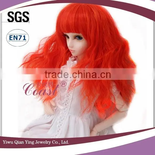 Hot Sale Nice Orange Synthetic Doll Shaggy BJD Hair Wig photo-2