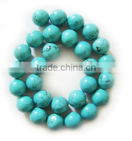 14MM Magnesite Turquoise Round Beads