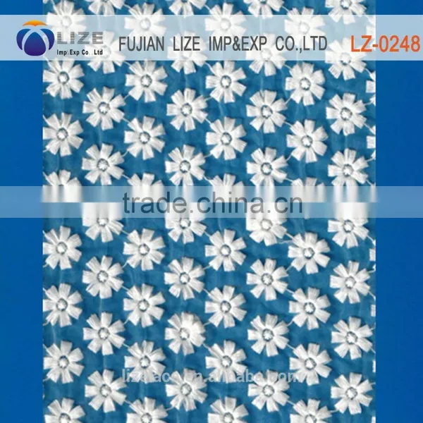 Organza Lace Ligh Embroidery Organza Mesh Lace FabricLZ-0241 photo-2