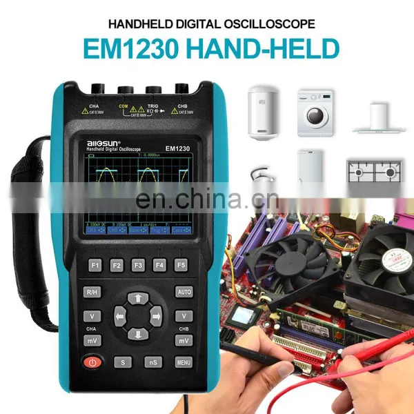 All-sun EM1230 Handheld Digital Storage Oscilloscope 25MHz 100M Sa/s Scope Meter With LED Backlight Stock in US photo-3