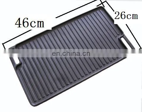 China Wholesale Non-stick Black Color Enamel Cast Iron Grill Plate photo-5