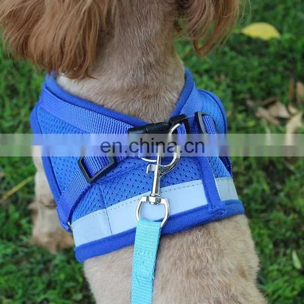 Dog Harness With Leash Summer Pet Adjustable Reflective Vest Walking Lead for Puppy Polyester Mesh Harness photo-2