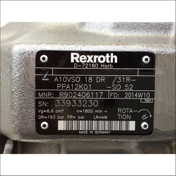 Rexroth Fast Response High Durability High Efficiency Plunger Pump A10VSO18DR/31R-PPA12K01-SO52 photo-5