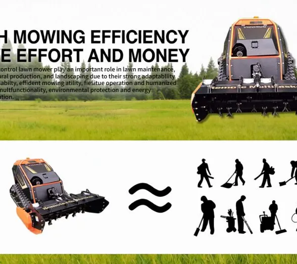 Vigorun Industrial Self Propelled Remote Control Rubber Track Multitasker With 1000mm Forest Mulcher photo-5