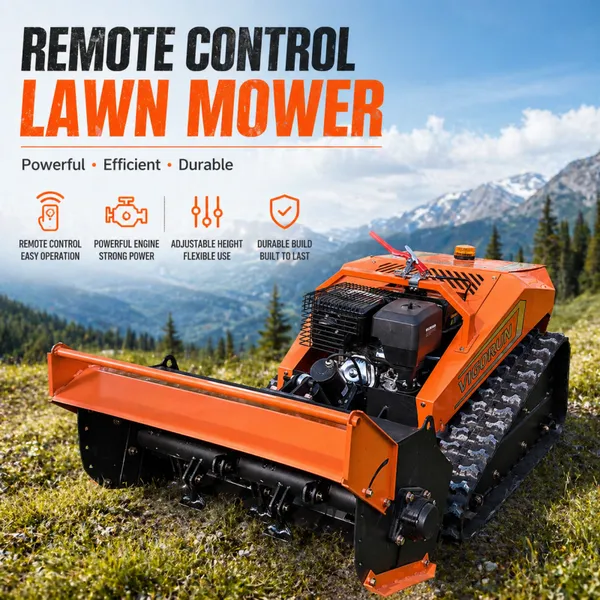 Heavy Duty 420cc Remote Control Lawn Mower for Steep Slope, High Grass, Hillside and Orchard and Rough Terrain Brush Clearing
