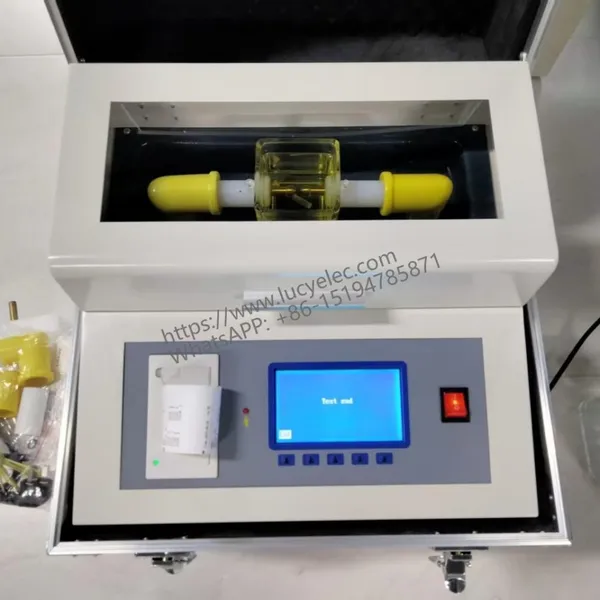 Lucyelec Одночашечный испытатель диэлектрической прочности масла BDV IEC60156 ASTM D1816 D877 портативный для силовых трансформаторов