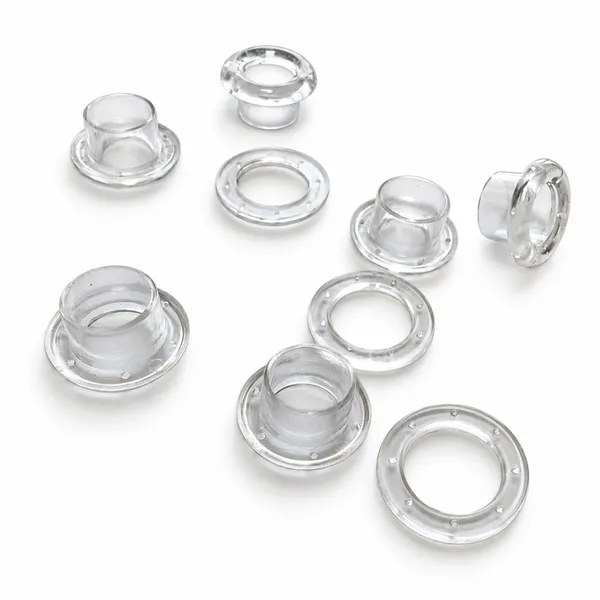 13.8mm x 7.5mm Plastic Grommet Kit for Apparel and Garment Lacing, Lightweight and Flexible