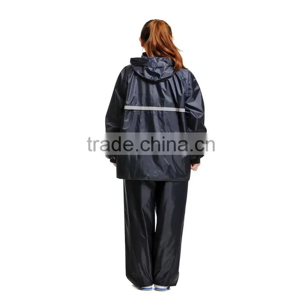 YANLI 100%waterproof,190T Polyester Fabric Adults Raincoat Reflective Stpire Raincoats photo-3