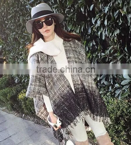 Best Selling Loop Yarns Woven Plaid Fashion Ladies Winter Shawl