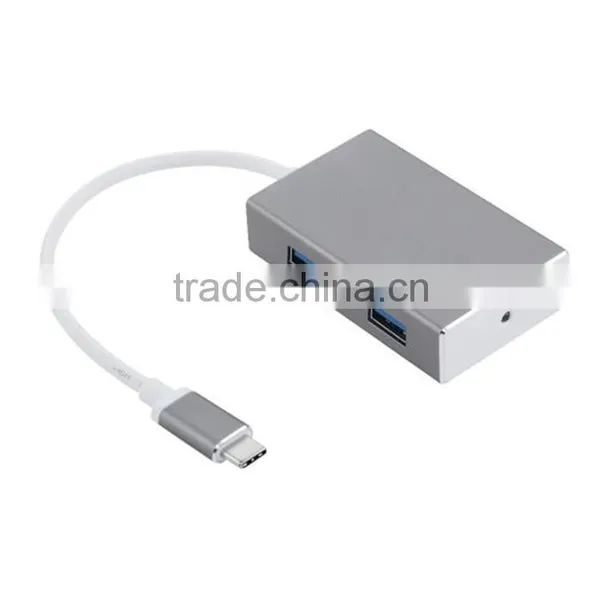 Universal Travel Aluminum USB 3.1 Type-c Male Adapter With 4 Port Hub photo-3