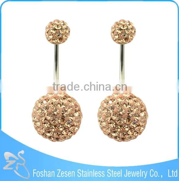 China Factory Medical Steel Aqua Crystal Ball Beautiful Navel Piercing Jewelry Photo photo-5