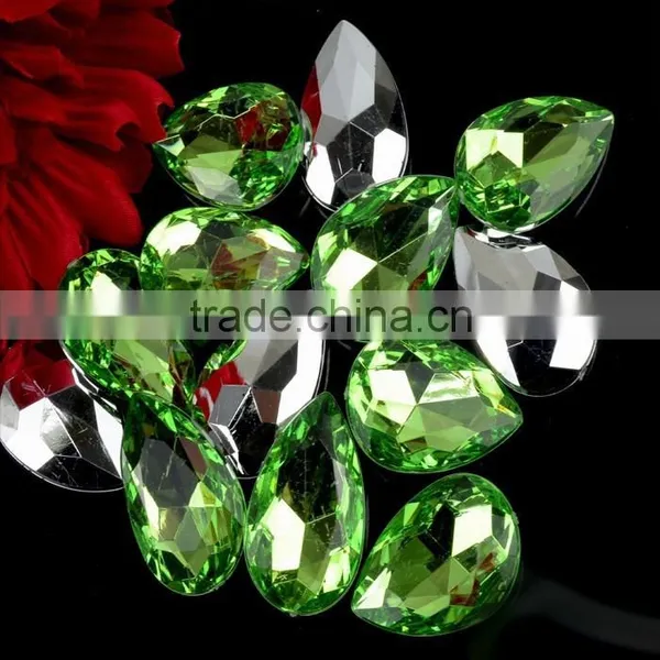 China Wholesale Teardrop Acrylic Sew on Rhinestone With Saim, Sew on Acrylic Stone Wholesale for Wedding Dress photo-2