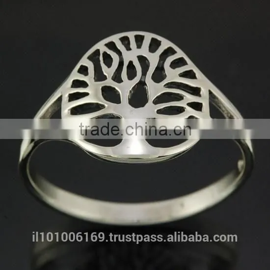 Tree of Life Plain Sterling Silver Ring, Rp802