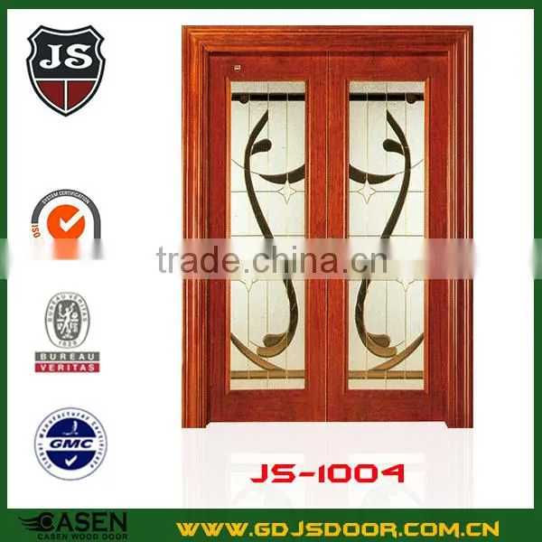 Chinese Curving Classic Wooden Glass Door photo-3