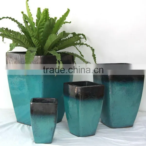 outdoor pottery high cube square planter