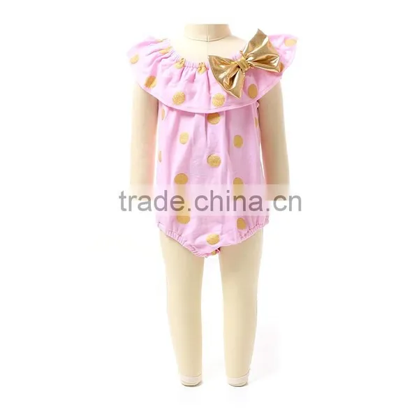 2016 Kaiya Wholesale Chirlden Boutique Clothing Printed Fabric Baby Romper photo-3