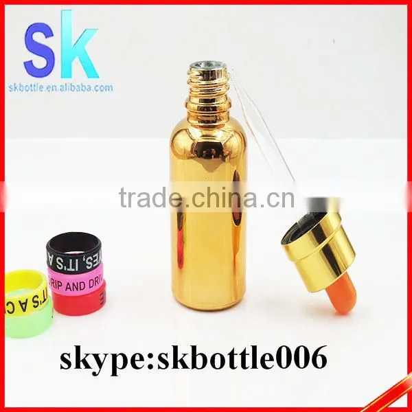 Gold Electroplating Essential Oil 30ml Glass Dropper Bottle photo-4