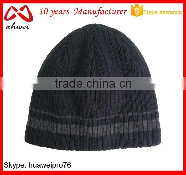 OEM Factory 2016 Fashion Polyester Stripe Hip Hop Hats Winter Beanie Hat Knit photo-5