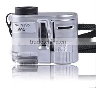 60x Mini Pocket Microscope With Led and UV Lamp