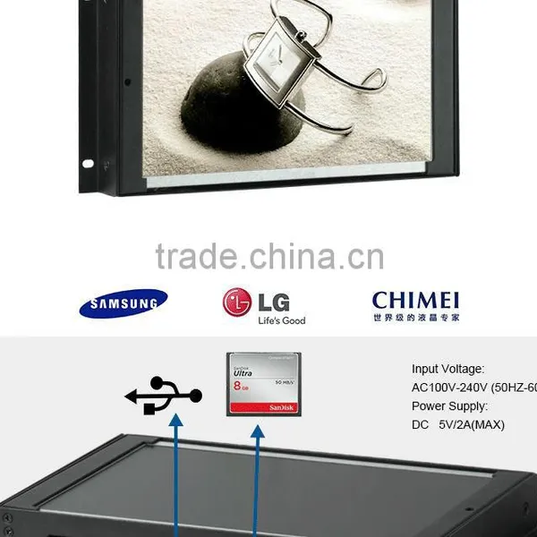 For Display Rack 7 & 10 Inch Point of Purchase Open Frame Lcd Screen Video Display Mini photo-3
