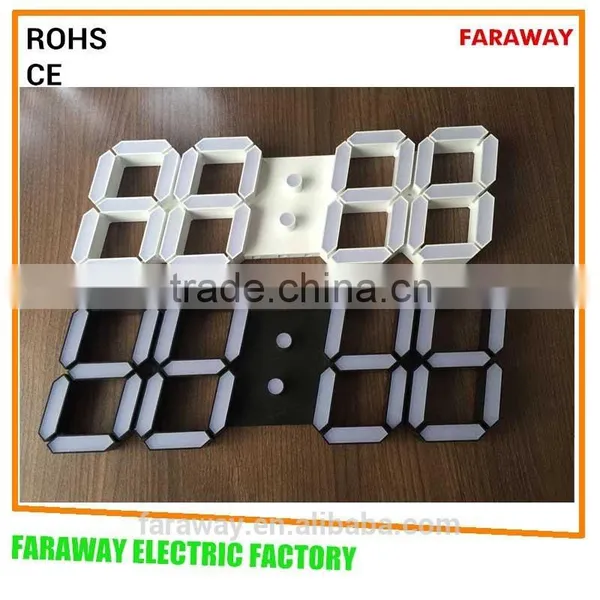 3D White Solid Led Digital Table Clock,/led Desk Clock photo-2