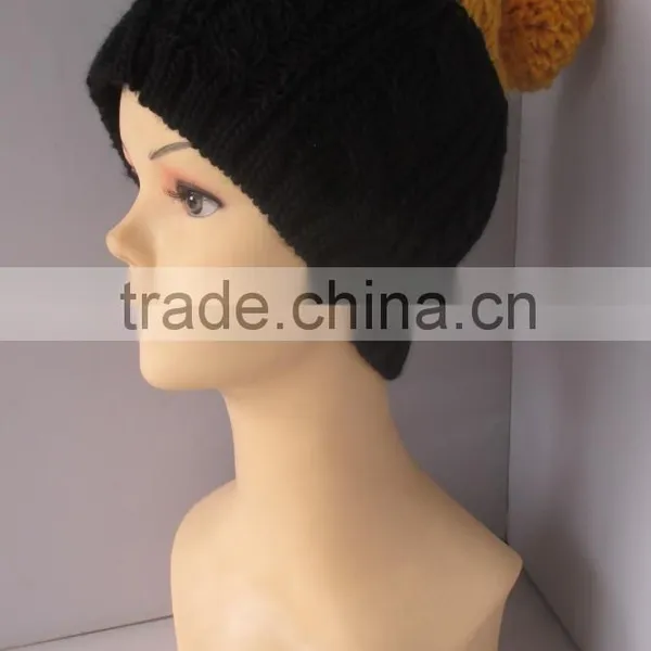 Hot Sale Winter Style Knitted Acrylic Pom Pom Beanie Hats Wholesale photo-5