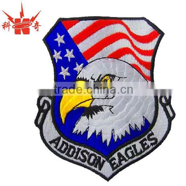 Custom Good Quality Embroidery Patch With Eagle and National Flag