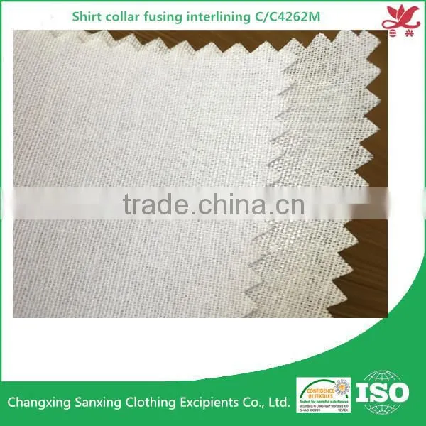 Factory price fusible interlining for collar shirt C/C4262M garment raw material