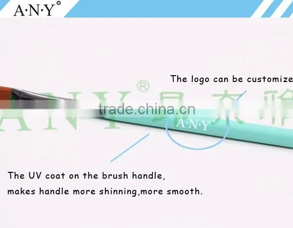 ANY Nail Art Gel Painting Wood Handle Flat Nail Art Gel Brush Nylon Hair photo-4