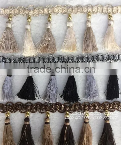 2015 New Fringe 2 Colours Fringes With Golden Crystal for Curtains