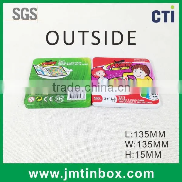 Square Magnetic Game of Chess Hinge Tin Box photo-3